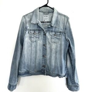 Old Navy 94 Jean Jacket Large Denim Light Wash‎ Stretch Western Trucker Faded